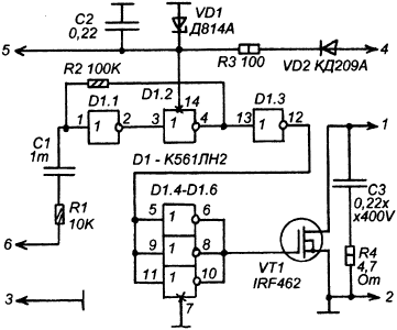 Электронный коммутатор на полевом транзисторе для автомобилей ВАЗ