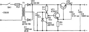 Мощный регулируемый блок питания 12 вольт 20 ампер на транзисторе КТ82
