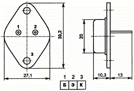 Цоколёвка и размеры NPN транзистора КТ834